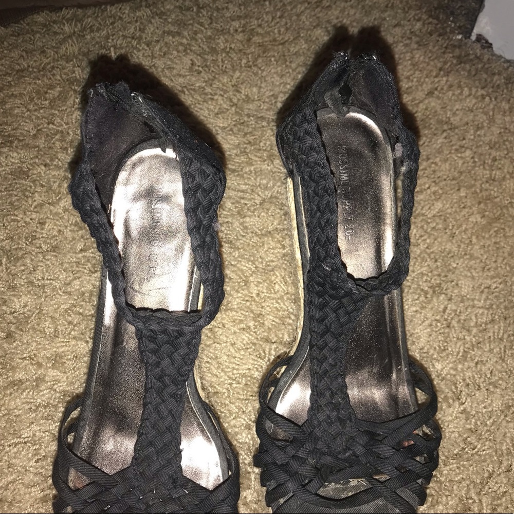 black cork wedges